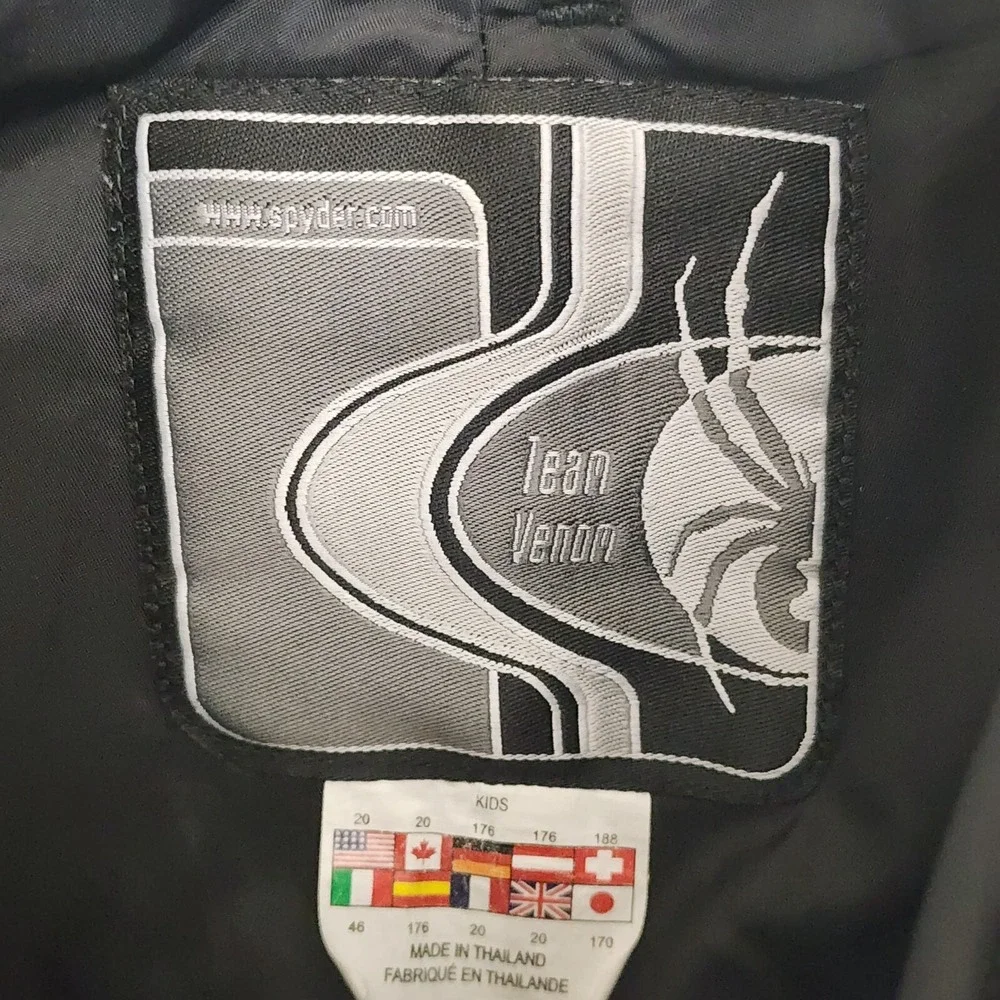 Spyder Team Venom Ski Snowboard Pants Kids Youth Size 20 Black Insulated Nylon‎